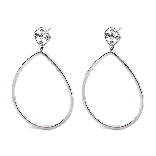 shield oval hoop earrings