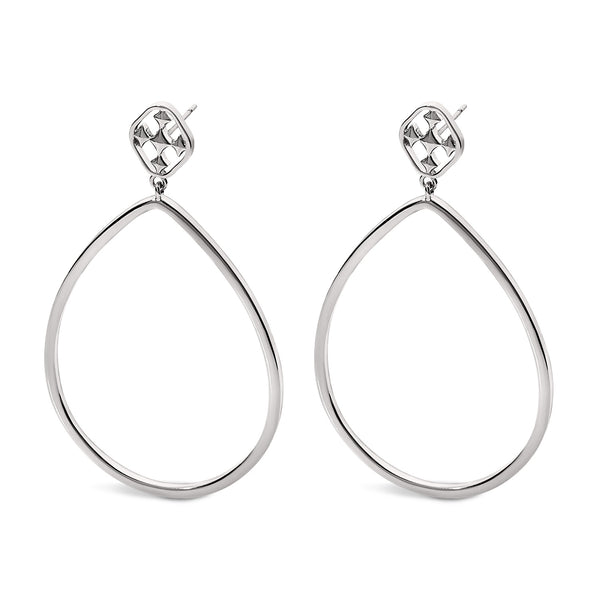 shield oval hoop earrings