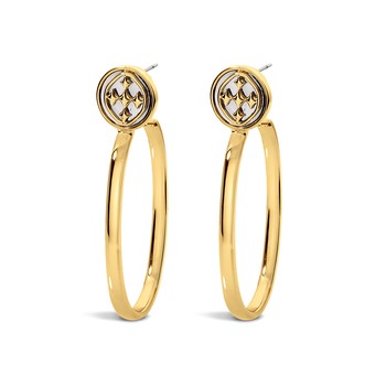 medallion oval hoop earrings